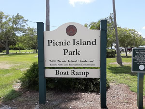 sign at picnic island boat ramp tampa florida